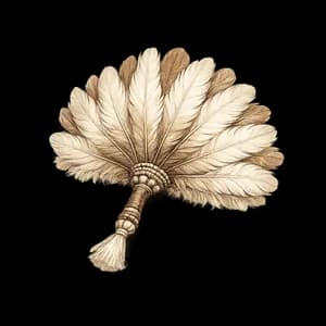 Bridal feather fan, traditionally carried by an Igbo bride